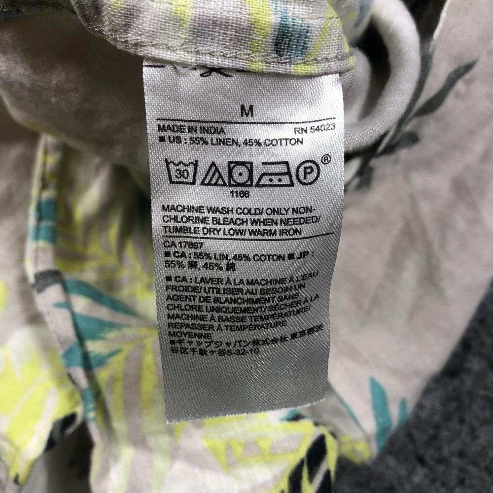 Banana Republic Shirt Mens M Multicolor Floral Linen Button Up Hawaiian Casual - Picture 10 of 15